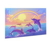 Jigsaw Puzzle, 6000 Pezzi Puzzle Classici, Delfini Puzzle Rilassamento Intelligence, Mpossibile Difficile Puzzles impegnativo adulti Puzzles Gioco Familiare, Regalo Amore Amico Arcobaleno K0F-423