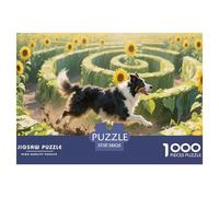 Jigsaw Puzzle Border Collie che raduna il gregge Colore Stampa Di Qualit Genitore-Figlio Attivit Animale Divertimento Gioco Da 1000 Pezzi Divertimento Per Adulti 38x26cm/1000pcs