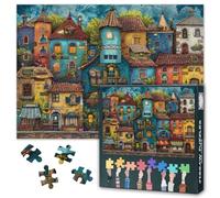 Jigsaw Puzzle colorati per la casa - 1000 puzzle per adulti, città vecchia, paesaggio, 1000 pezzi per adulti (70 x 50 cm), festa di gioco e decorazione per la casa (serie Fantasy)