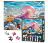 Jigsaw - Puzzle da 1000 pezzi, decorazione per la casa, molte pietre colorate sulla spiaggia, sfida, puzzle per adulti, come regali per feste di famiglia, pietre colorate rosa, medule jigsaw puzzle