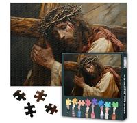 Jigsaw - Puzzle da 1000 pezzi, per adulti, con Gesù e crociera, adatti per notti di gioco, divertenti, sfidanti, ideali per gli appassionati di puzzle, dimensioni completate: 70 x 50 cm