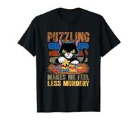 Jigsaw Puzzle Gatto Nero Puzzling Mi Fa Sentire Meno Murdery Maglietta