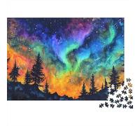 Jigsaw Puzzle Northern Lights 1000 Pezzi Per Adulti Gioco Diabilità Impossibile Puzzle Star - Filled Sky in Legno Gioco Intellettivo Familiare Arredamento Domestico 1000pcs (75x50cm)