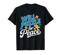 Jigsaw Puzzle Peace Calm Hobby Enthusiast Puzzler Peaceful Maglietta