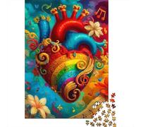 Jigsaw Puzzle Per Adulti E Bambini 1000 Pezzi Arte del cuore arcobaleno Puzzle 70x50cm/1000pcs Regali Puzzle Giochi Giocattolo Antistress DIY