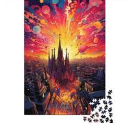 Jigsaw Puzzle Per Adulti E Bambini 1000 Pezzi Arte del paesaggio cittadino surreale Puzzle 70x50cm/1000pcs Regali Puzzle Giochi Giocattolo Antistress Cardboard