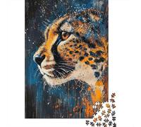 Jigsaw Puzzle Per Adulti E Bambini 1000 Pezzi Arte del ritratto del leopardo Puzzle 52x38cm/1000pcs Decompressione E Regalo Puzzle Giochi Per Famiglia DIY