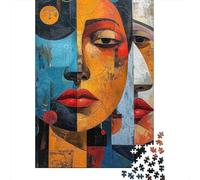 Jigsaw Puzzle Per Adulti E Bambini 1000 Pezzi Arte del volto astratta Puzzle 70x50cm/1000pcs Decompressione E Regalo Puzzle Giochi Giocattolo Antistress DIY