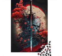 Jigsaw Puzzle Per Adulti E Bambini 1000 Pezzi Arte della spada samurai Puzzle 70x50cm/1000pcs Regali Puzzle Giochi Giocattolo Antistress Cardboard