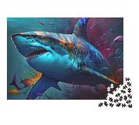 Jigsaw Puzzle Per Adulti E Bambini 1000 Pezzi Arte dello squalo colorato Puzzle 70x50cm/1000pcs Decompressione E Regalo Puzzle Giochi Giocattolo Antistress Cardboard