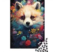 Jigsaw Puzzle Per Adulti E Bambini 1000 Pezzi Arte floreale del panda rosso Puzzle 38x26cm/1000pcs Decompressione E Regalo Puzzle Giochi Per Famiglia DIY