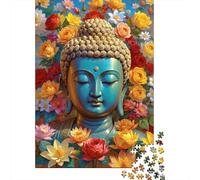 Jigsaw Puzzle Per Adulti E Bambini 1000 Pezzi Arte floreale del volto di Buddha Puzzle 70x50cm/1000pcs Decompressione E Regalo Puzzle Giochi Per Famiglia Cardboard