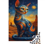 Jigsaw Puzzle Per Adulti E Bambini 1000 Pezzi Arte surreale del gatto Puzzle 38x26cm/1000pcs Regali Puzzle Giochi Giocattolo Antistress Cardboard