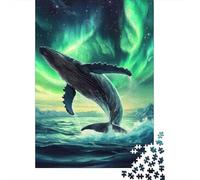 Jigsaw Puzzle Per Adulti E Bambini 1000 Pezzi Balena Salto Aurora Puzzle 70x50cm/1000pcs Decompressione E Regalo Puzzle Giochi Giocattolo Antistress Cardboard