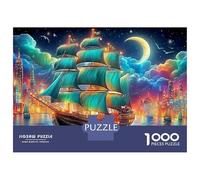 Jigsaw Puzzle Per Adulti E Bambini 1000 Pezzi Barca a vela a City Harbor Puzzle 38x26cm/1000pcs Decompressione E Regalo Puzzle Giochi Per Famiglia DIY