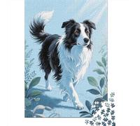 Jigsaw Puzzle Per Adulti E Bambini 1000 Pezzi Border Collie Cane Arte Puzzle 70x50cm/1000pcs Regali Puzzle Giochi Per Famiglia Cardboard