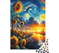 Jigsaw Puzzle Per Adulti E Bambini 1000 Pezzi Campo girasole stellato Sky Puzzle 52x38cm/1000pcs Regali Puzzle Giochi Giocattolo Antistress DIY