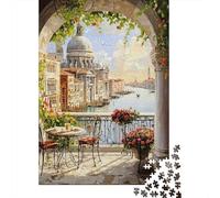 Jigsaw Puzzle Per Adulti E Bambini 1000 Pezzi Canale di Venezia Vista Puzzle 52x38cm/1000pcs Decompressione E Regalo Puzzle Giochi Giocattolo Antistress Cardboard