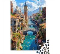 Jigsaw Puzzle Per Adulti E Bambini 1000 Pezzi Canale di Venezia Vista Puzzle 70x50cm/1000pcs Decompressione E Regalo Puzzle Giochi Per Famiglia DIY