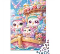 Jigsaw Puzzle Per Adulti E Bambini 1000 Pezzi Carino gufo barca della famiglia Puzzle 52x38cm/1000pcs Regali Puzzle Giochi Per Famiglia DIY