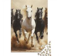 Jigsaw Puzzle Per Adulti E Bambini 1000 Pezzi Cavalli selvaggi Galloping Puzzle 52x38cm/1000pcs Regali Puzzle Giochi Giocattolo Antistress Cardboard