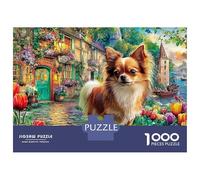 Jigsaw Puzzle Per Adulti E Bambini 1000 Pezzi Chihuahua a Villaggio dei tulipani Puzzle 52x38cm/1000pcs Regali Puzzle Giochi Per Famiglia DIY