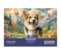 Jigsaw Puzzle Per Adulti E Bambini 1000 Pezzi Corgi a Valle della Montagna Puzzle 52x38cm/1000pcs Decompressione E Regalo Puzzle Giochi Per Famiglia DIY