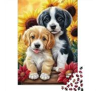 Jigsaw Puzzle Per Adulti E Bambini 1000 Pezzi Cuccioli carini girasoli Puzzle 38x26cm/1000pcs Decompressione E Regalo Puzzle Giochi Giocattolo Antistress DIY