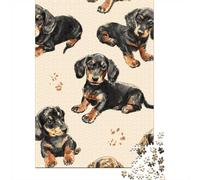 Jigsaw Puzzle Per Adulti E Bambini 1000 Pezzi cuccioli Dachshund-cartoon Playful Style Puzzle 70x50cm/1000pcs Regali Puzzle Giochi Giocattolo Antistress DIY