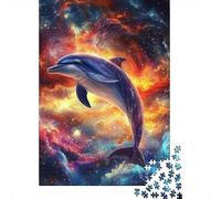 Jigsaw Puzzle Per Adulti E Bambini 1000 Pezzi Delfino nella nebulosa spaziale Puzzle 38x26cm/1000pcs Regali Puzzle Giochi Giocattolo Antistress DIY