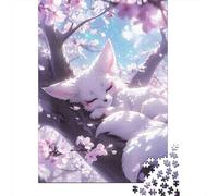 Jigsaw Puzzle Per Adulti E Bambini 1000 Pezzi Dormire volpe sotto sakura Puzzle 70x50cm/1000pcs Regali Puzzle Giochi Per Famiglia DIY