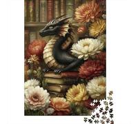Jigsaw Puzzle Per Adulti E Bambini 1000 Pezzi Dragone tra libri Puzzle 52x38cm/1000pcs Decompressione E Regalo Puzzle Giochi Giocattolo Antistress DIY