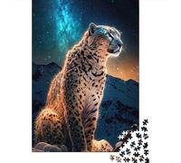 Jigsaw Puzzle Per Adulti E Bambini 1000 Pezzi Fantasia del leopardo della neve Puzzle 38x26cm/1000pcs Regali Puzzle Giochi Giocattolo Antistress Cardboard