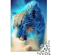 Jigsaw Puzzle Per Adulti E Bambini 1000 Pezzi Fantasia Leopardo Blu Puzzle 52x38cm/1000pcs Decompressione E Regalo Puzzle Giochi Giocattolo Antistress Cardboard