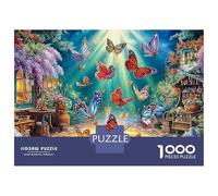 Jigsaw Puzzle Per Adulti E Bambini 1000 Pezzi Farfalle in una radura vivace e incantata della foresta Puzzle 70x50cm/1000pcs Decompressione E Regalo Puzzle Giochi Giocattolo Antistress DIY