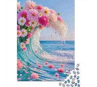 Jigsaw Puzzle Per Adulti E Bambini 1000 Pezzi Fiori dell'onda dell'oceano Puzzle 70x50cm/1000pcs Decompressione E Regalo Puzzle Giochi Giocattolo Antistress Cardboard