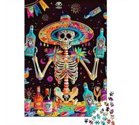 Jigsaw Puzzle Per Adulti E Bambini 1000 Pezzi Giorno dello scheletro morto Puzzle 52x38cm/1000pcs Decompressione E Regalo Puzzle Giochi Giocattolo Antistress Cardboard