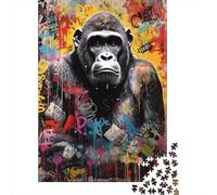 Jigsaw Puzzle Per Adulti E Bambini 1000 Pezzi Graffiti di Gorilla Puzzle 52x38cm/1000pcs Decompressione E Regalo Puzzle Giochi Per Famiglia Cardboard