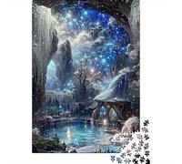 Jigsaw Puzzle Per Adulti E Bambini 1000 Pezzi Grotta di ghiaccio magica Puzzle 52x38cm/1000pcs Decompressione E Regalo Puzzle Giochi Per Famiglia DIY