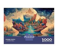 Jigsaw Puzzle Per Adulti E Bambini 1000 Pezzi Isola galleggiante in un cielo surreale e fantasy Puzzle 38x26cm/1000pcs Decompressione E Regalo Puzzle Giochi Giocattolo Antistress Cardboard