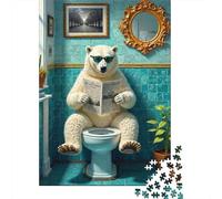 Jigsaw Puzzle Per Adulti E Bambini 1000 Pezzi Lettura dell'orso polare Puzzle 52x38cm/1000pcs Decompressione E Regalo Puzzle Giochi Per Famiglia DIY