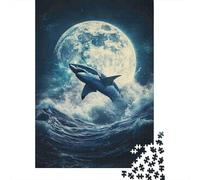 Jigsaw Puzzle Per Adulti E Bambini 1000 Pezzi Luna di salto dello squalo Puzzle 52x38cm/1000pcs Decompressione E Regalo Puzzle Giochi Giocattolo Antistress Cardboard