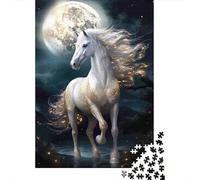Jigsaw Puzzle Per Adulti E Bambini 1000 Pezzi Mitico cavallo bianco Puzzle 70x50cm/1000pcs Decompressione E Regalo Puzzle Giochi Per Famiglia Cardboard