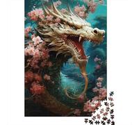Jigsaw Puzzle Per Adulti E Bambini 1000 Pezzi Mitico drago in mezzo ai fiori Puzzle 52x38cm/1000pcs Decompressione E Regalo Puzzle Giochi Per Famiglia Cardboard
