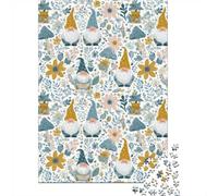 Jigsaw Puzzle Per Adulti E Bambini 1000 Pezzi Modello di Gnome-Floral Whimsical Design Puzzle 52x38cm/1000pcs Regali Puzzle Giochi Per Famiglia Cardboard