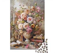 Jigsaw Puzzle Per Adulti E Bambini 1000 Pezzi Natura morta floreale vintage Puzzle 52x38cm/1000pcs Decompressione E Regalo Puzzle Giochi Giocattolo Antistress DIY