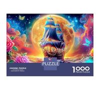 Jigsaw Puzzle Per Adulti E Bambini 1000 Pezzi Nave che naviga sulla luna piena Puzzle 70x50cm/1000pcs Regali Puzzle Giochi Giocattolo Antistress Cardboard