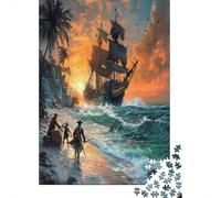 Jigsaw Puzzle Per Adulti E Bambini 1000 Pezzi Nave pirata Arrivo Puzzle 70x50cm/1000pcs Regali Puzzle Giochi Giocattolo Antistress Cardboard