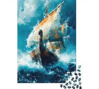 Jigsaw Puzzle Per Adulti E Bambini 1000 Pezzi nave vichinga a vela Puzzle 70x50cm/1000pcs Decompressione E Regalo Puzzle Giochi Per Famiglia DIY