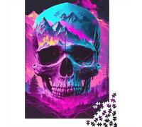 Jigsaw Puzzle Per Adulti E Bambini 1000 Pezzi neon cranio montagna Puzzle 38x26cm/1000pcs Regali Puzzle Giochi Giocattolo Antistress Cardboard